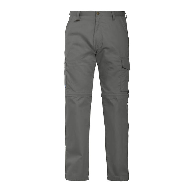 Stone - Front - Projob Mens Zip-Off Cargo Trousers