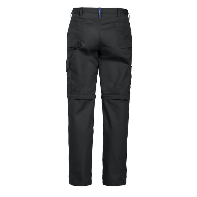 Black - Back - Projob Mens Zip-Off Cargo Trousers
