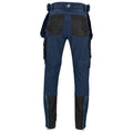 Navy - Back - Projob Mens Stretch Trousers