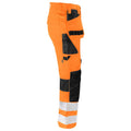 Orange-Black - Side - Projob Mens Stretch High-Vis Cargo Trousers