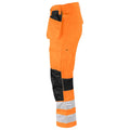 Orange-Black - Lifestyle - Projob Mens Stretch High-Vis Cargo Trousers