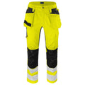 Yellow-Black - Front - Projob Mens Stretch High-Vis Cargo Trousers