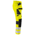 Yellow-Black - Side - Projob Mens Stretch High-Vis Cargo Trousers