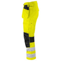 Yellow-Black - Lifestyle - Projob Mens Stretch High-Vis Cargo Trousers