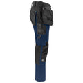 Navy - Side - Projob Mens Stretch Cargo Trousers