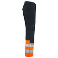 Orange-Black - Side - Projob Mens High-Vis Cargo Trousers