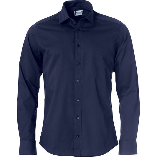 Dark Navy - Front - Clique Mens Clark Formal Shirt