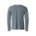 Grey Melange - Back - Clique Mens Melange Long-Sleeved T-Shirt