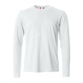 White - Front - Clique Mens Melange Long-Sleeved T-Shirt