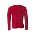 Red - Back - Clique Mens Melange Long-Sleeved T-Shirt