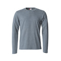 Grey Melange - Front - Clique Mens Melange Long-Sleeved T-Shirt