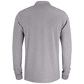 Grey - Back - Clique Unisex Adult Basic Melange Long-Sleeved Polo Shirt