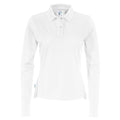 White - Front - Cottover Womens-Ladies Pique Long-Sleeved Polo Shirt