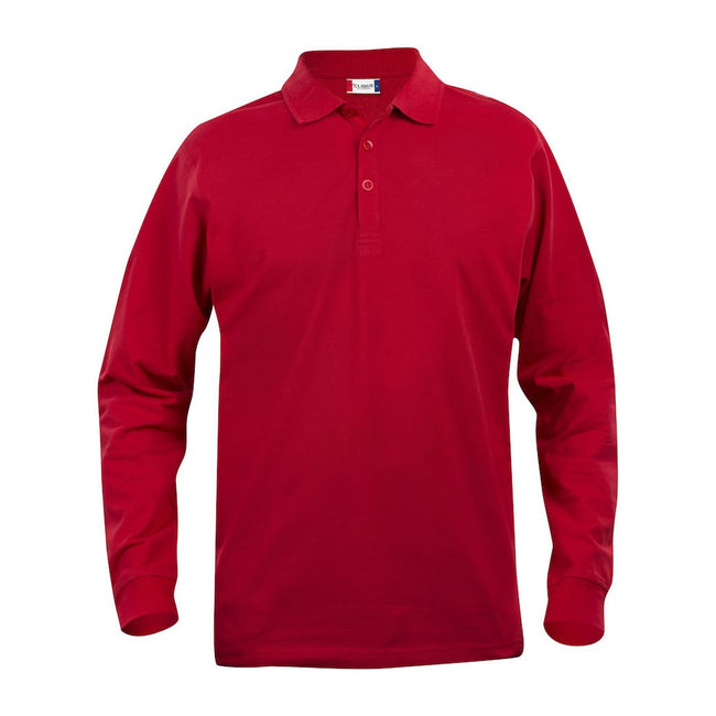 Red - Front - Clique Mens Classic Lincoln Long-Sleeved Polo Shirt