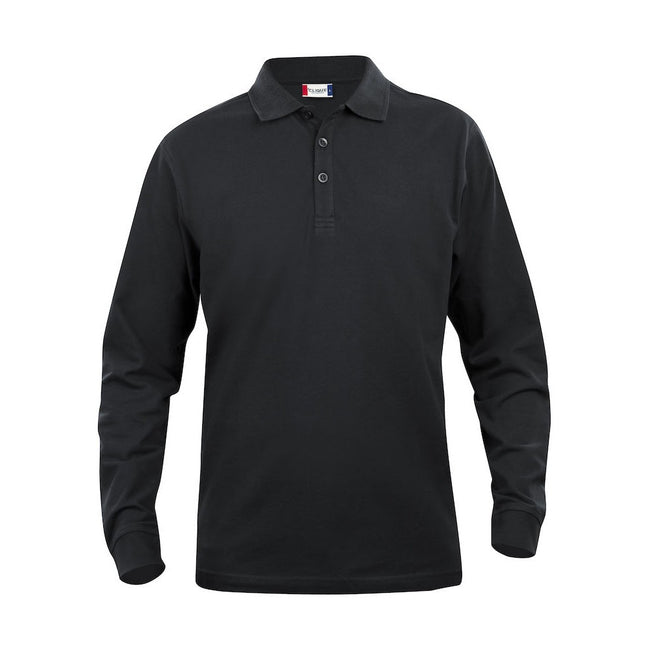 Black - Front - Clique Mens Classic Lincoln Long-Sleeved Polo Shirt