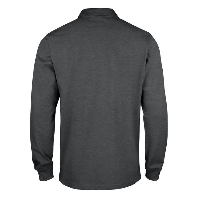 Black-Grey - Back - Clique Mens Classic Lincoln Long-Sleeved Polo Shirt
