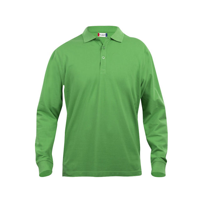 Apple Green - Front - Clique Mens Classic Lincoln Long-Sleeved Polo Shirt