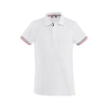 White - Front - Clique Mens Newton Stripe Detail Polo Shirt