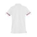 White - Back - Clique Mens Newton Stripe Detail Polo Shirt