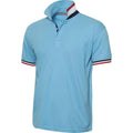 Sky Blue - Front - Clique Mens Newton Stripe Detail Polo Shirt