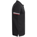 Black - Side - Clique Mens Newton Stripe Detail Polo Shirt