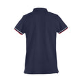 Dark Navy - Back - Clique Mens Newton Stripe Detail Polo Shirt