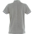 Grey Melange - Back - Clique Mens Newton Stripe Detail Polo Shirt