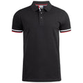 Black - Front - Clique Mens Newton Stripe Detail Polo Shirt