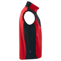 Red - Side - Projob Mens Softshell Body Warmer