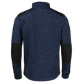 Navy - Back - Projob Mens Heathered Fleece Jacket