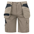 Khaki Brown - Front - Projob Mens Work Shorts