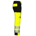 Yellow-Black - Side - Projob Mens High-Vis Cargo Trousers