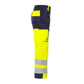 Yellow-Navy - Side - Projob Mens High-Vis Cargo Trousers