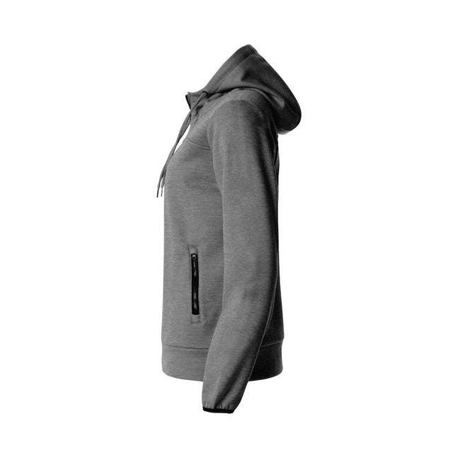 Grey Melange - Side - Clique Womens-Ladies Ottawa Melange Full Zip Hoodie
