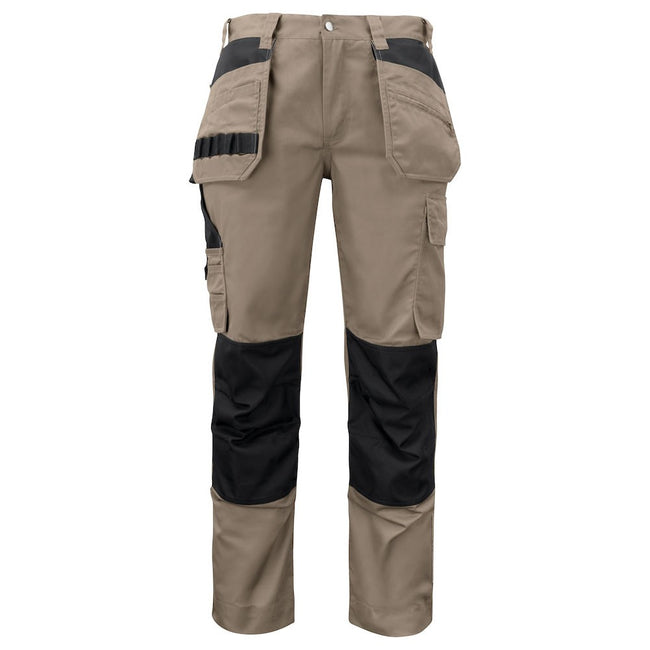 Khaki Brown - Front - Projob Mens Cargo Trousers