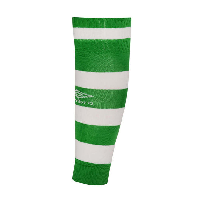 Emerald-White - Side - Umbro Mens Hooped Sock Leg