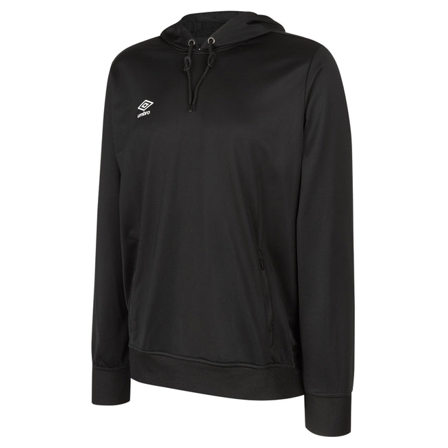 Black - Front - Umbro Childrens-Kids Club Essential Polyester Drawstring Hoodie