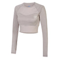 Silver Grey Marl - Front - Umbro Womens-Ladies Pro Training Long-Sleeved Crop Top