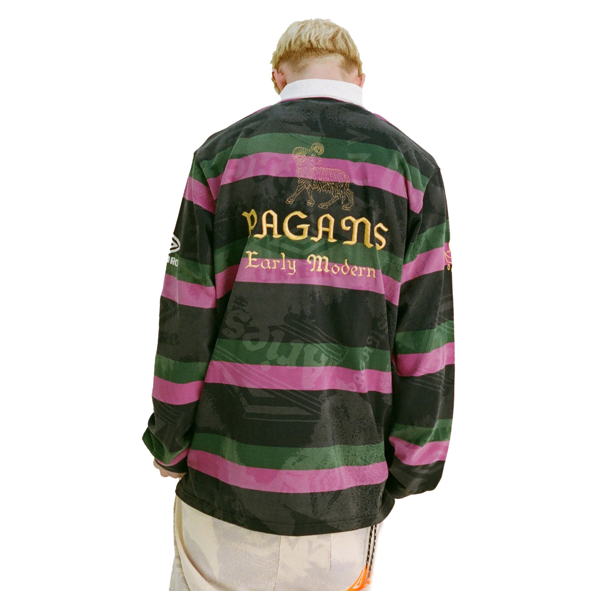 Umbro Mens Aries Lasered Long-Sleeved Rugby Polo Shirt | Discounts