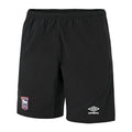 Black - Front - Ipswich Town FC Mens 2022-2023 Woven Umbro Shorts