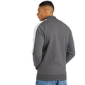 Brilliant White-Charcoal Marl - Back - Umbro Mens Stripe Sleeve Zipped Track Top