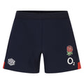 Navy Blazer-Flame Scarlet - Front - Umbro Mens 23-24 England Rugby Training Shorts