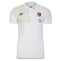 Brilliant White-Foggy Dew - Front - Umbro Childrens-Kids 23-24 England Rugby CVC Polo Shirt