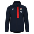 Navy Blazer-Flame Scarlet - Front - Umbro Mens 23-24 England Rugby Hooded Jacket