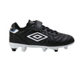 Black-White-Royal Blue - Front - Umbro Childrens-Kids Speciali Liga Football Boots