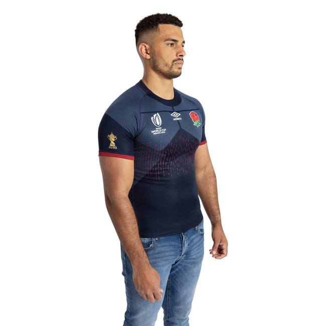 Navy Blue-White-Red - Lifestyle - Umbro Unisex Adult World Cup 23-24 Pro England Rugby Alternative Jersey