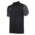 Black-White-Carbon - Front - Umbro Childrens-Kids Total Training Polo Shirt