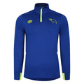 Deep Surf-Blue Depth-Safety Yellow - Front - Umbro Mens 23-24 Derby County FC Midlayer