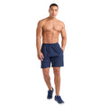 Dark Navy-Vermillion Orange - Pack Shot - Umbro Mens Pro Woven Training Sweat Shorts