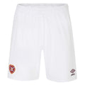 White-Maroon - Front - Umbro Childrens-Kids 23-24 Heart Of Midlothian FC Home Shorts
